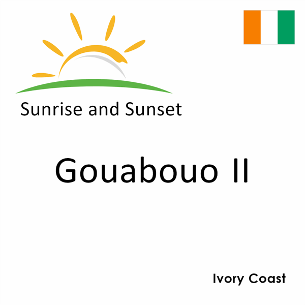 Sunrise and sunset times for Gouabouo II, Ivory Coast