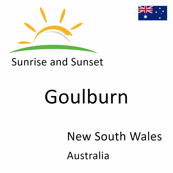 Sunrise and sunset times for Goulburn, New South Wales, Australia