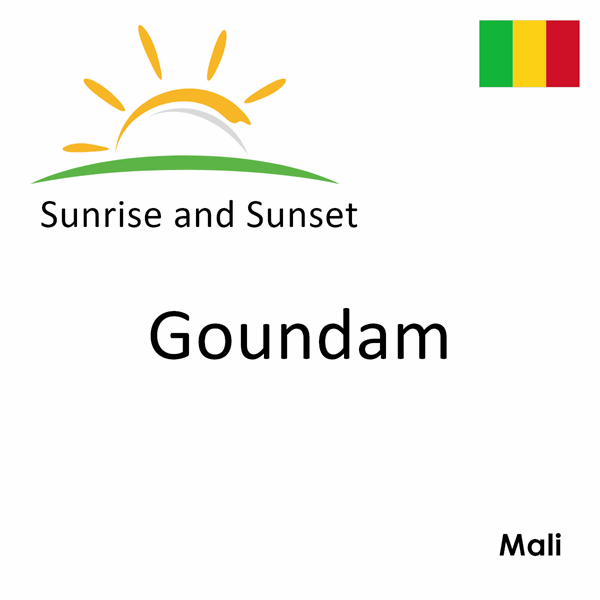 Sunrise and sunset times for Goundam, Mali