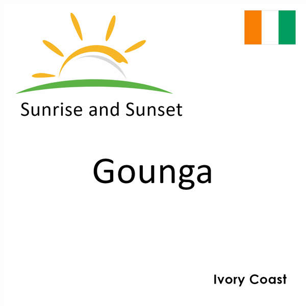 Sunrise and sunset times for Gounga, Ivory Coast