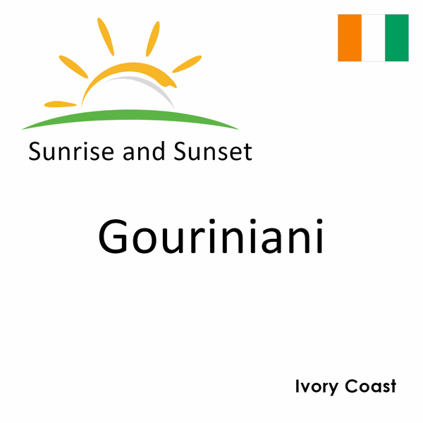 Sunrise and sunset times for Gouriniani, Ivory Coast