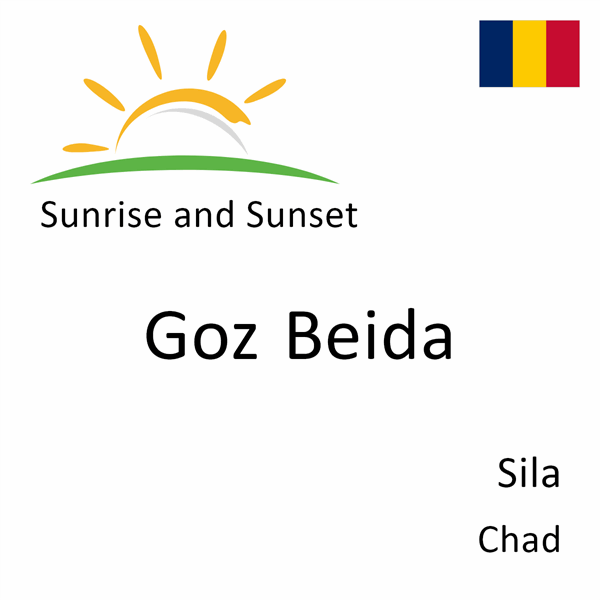 Sunrise and sunset times for Goz Beida, Sila, Chad