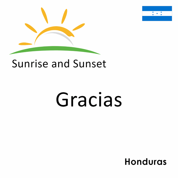 Sunrise and sunset times for Gracias, Honduras
