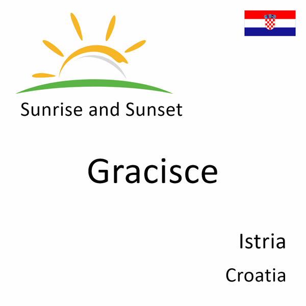 Sunrise and sunset times for Gracisce, Istria, Croatia