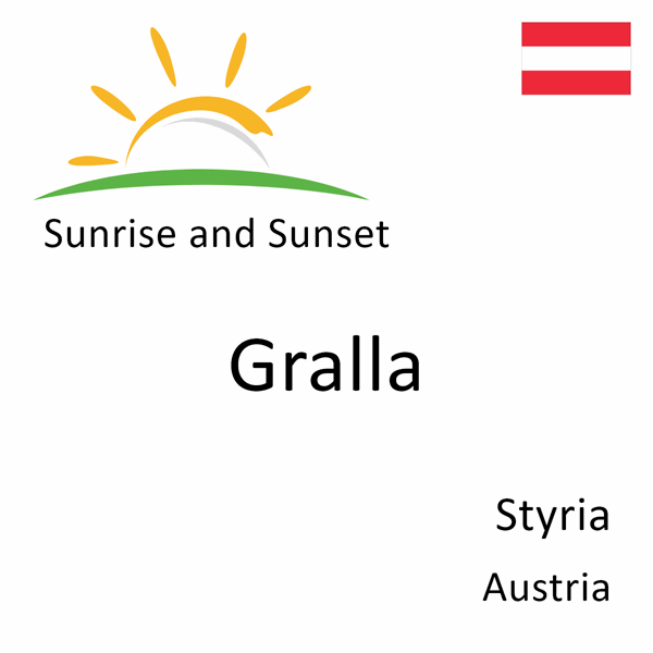 Sunrise and sunset times for Gralla, Styria, Austria