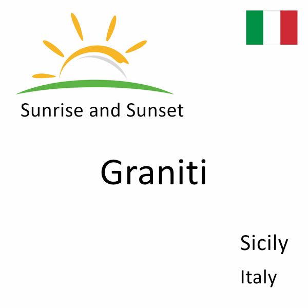 Sunrise and sunset times for Graniti, Sicily, Italy