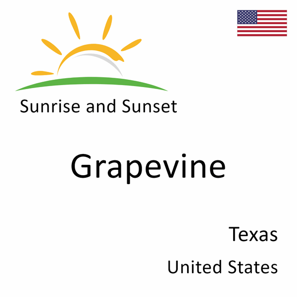 Sunrise and sunset times for Grapevine, Texas, United States