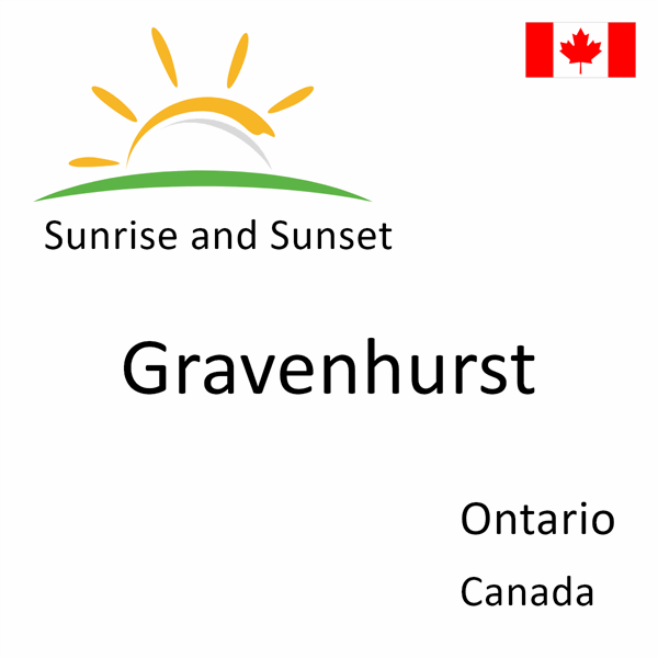 Sunrise and sunset times for Gravenhurst, Ontario, Canada