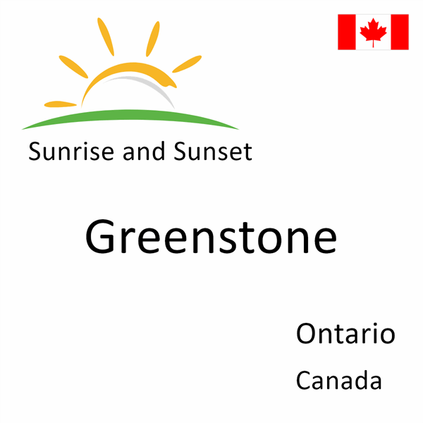 Sunrise and sunset times for Greenstone, Ontario, Canada