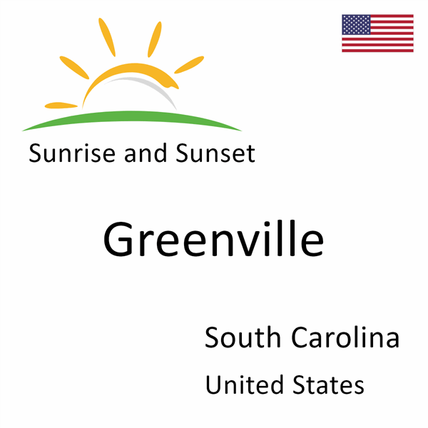 Sunrise and sunset times for Greenville, South Carolina, United States