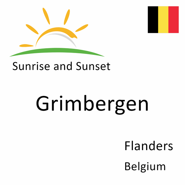 Sunrise and sunset times for Grimbergen, Flanders, Belgium