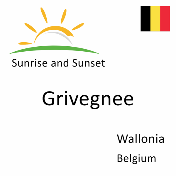 Sunrise and sunset times for Grivegnee, Wallonia, Belgium