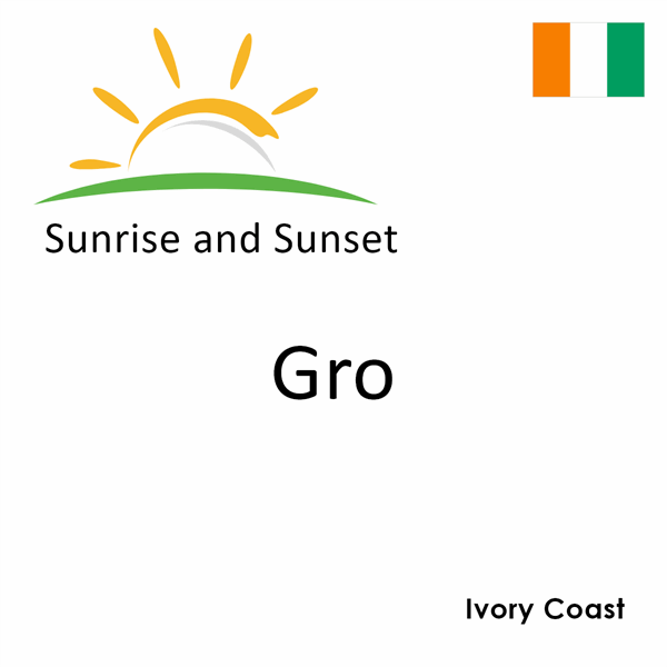 Sunrise and sunset times for Gro, Ivory Coast