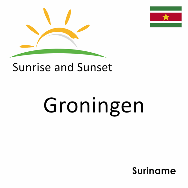 Sunrise and sunset times for Groningen, Suriname