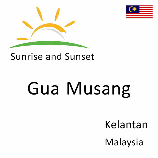 Sunrise and sunset times for Gua Musang, Kelantan, Malaysia