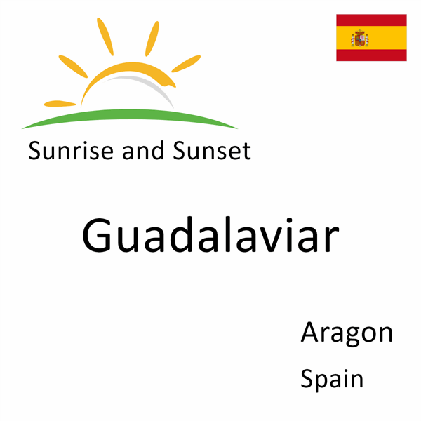 Sunrise and sunset times for Guadalaviar, Aragon, Spain