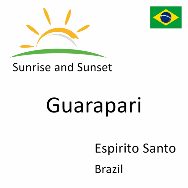 Sunrise and sunset times for Guarapari, Espirito Santo, Brazil