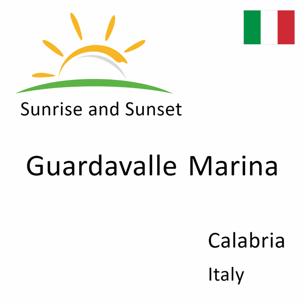 Sunrise and sunset times for Guardavalle Marina, Calabria, Italy