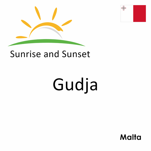 Sunrise and sunset times for Gudja, Malta