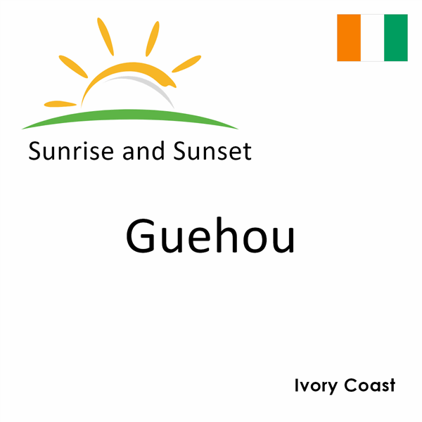 Sunrise and sunset times for Guehou, Ivory Coast