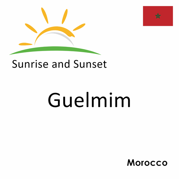 Sunrise and sunset times for Guelmim, Morocco