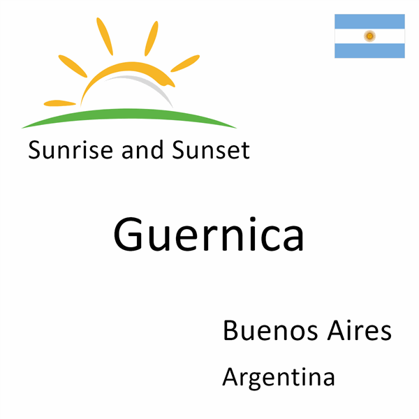 Sunrise and sunset times for Guernica, Buenos Aires, Argentina