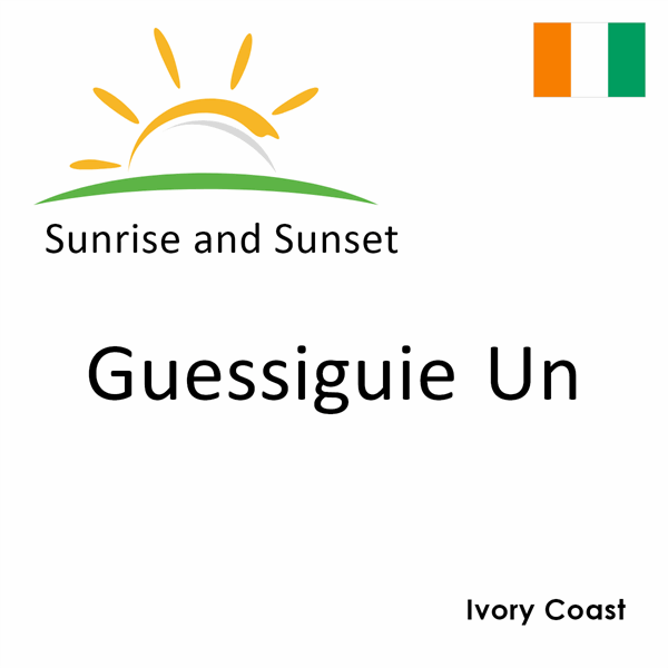 Sunrise and sunset times for Guessiguie Un, Ivory Coast