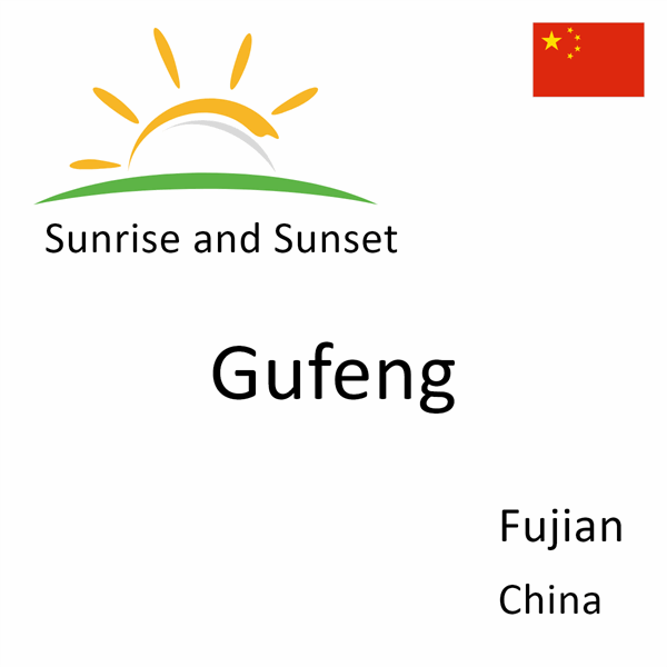 Sunrise and sunset times for Gufeng, Fujian, China