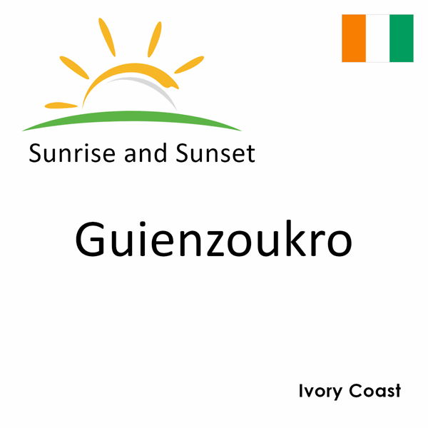 Sunrise and sunset times for Guienzoukro, Ivory Coast