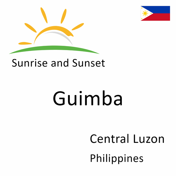 Sunrise and sunset times for Guimba, Central Luzon, Philippines