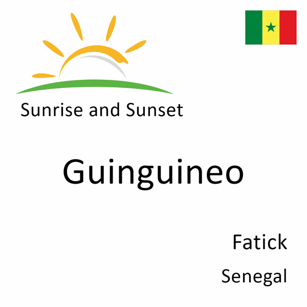 Sunrise and sunset times for Guinguineo, Fatick, Senegal