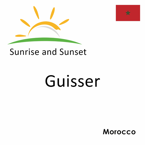 Sunrise and sunset times for Guisser, Morocco