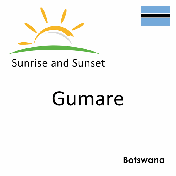 Sunrise and sunset times for Gumare, Botswana
