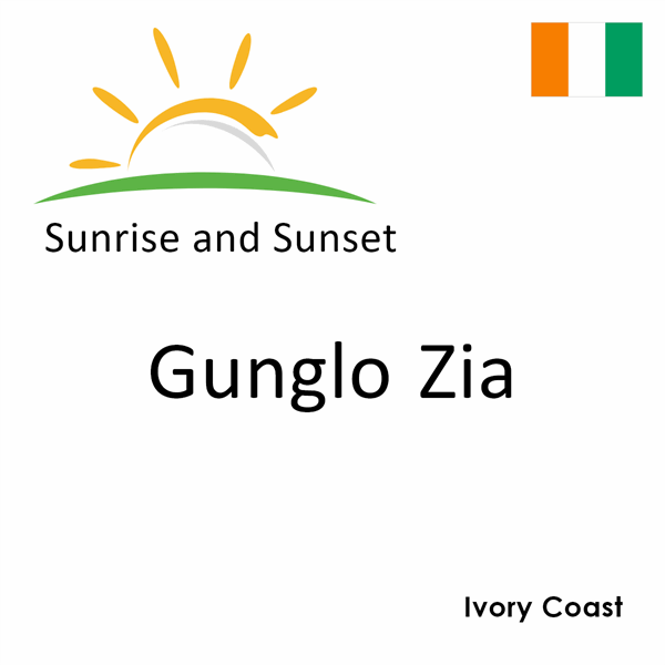 Sunrise and sunset times for Gunglo Zia, Ivory Coast