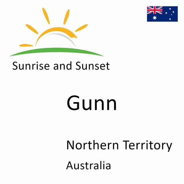 Sunrise and sunset times for Gunn, Northern Territory, Australia
