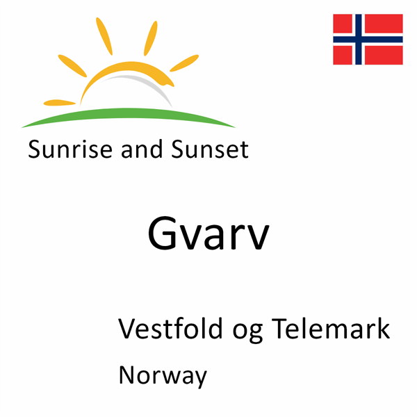 Sunrise and sunset times for Gvarv, Vestfold og Telemark, Norway