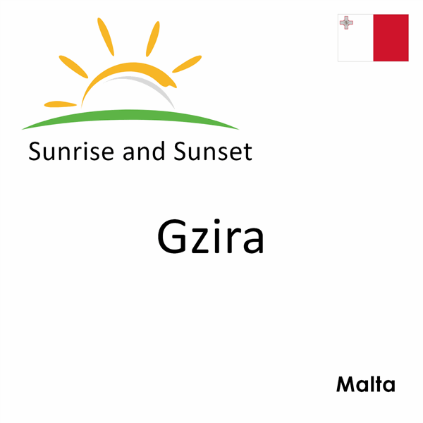 Sunrise and sunset times for Gzira, Malta