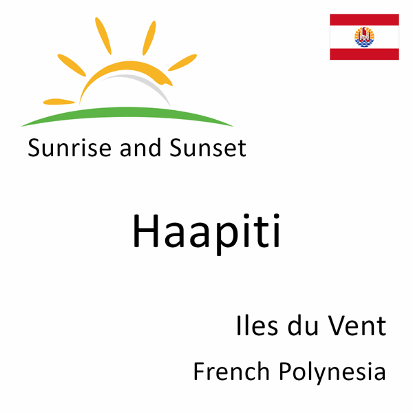 Sunrise and sunset times for Haapiti, Iles du Vent, French Polynesia