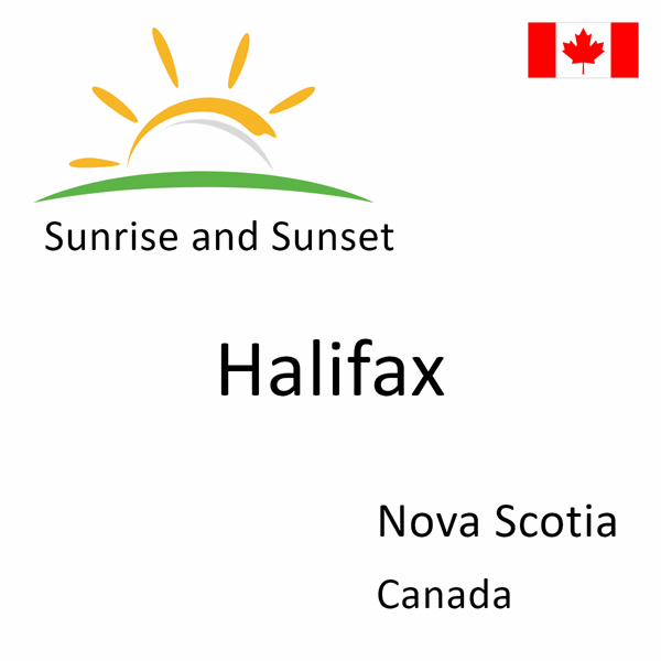 Sunrise and sunset times for Halifax, Nova Scotia, Canada