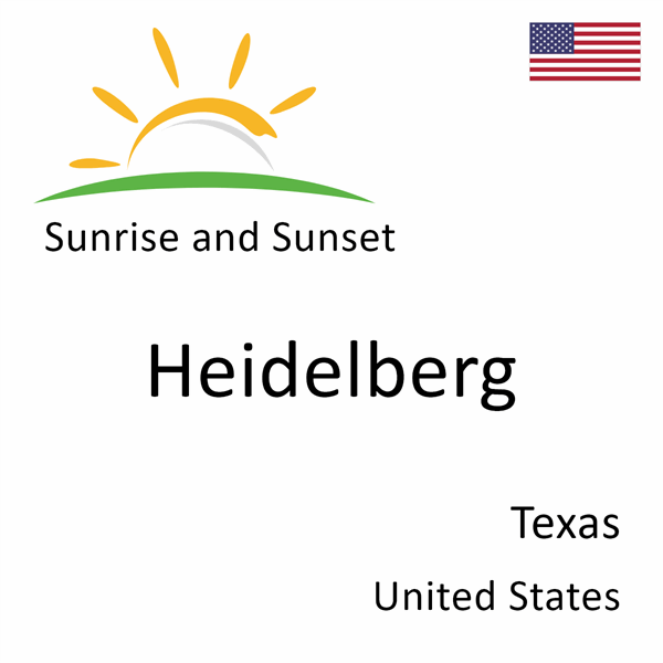 Sunrise and sunset times for Heidelberg, Texas, United States