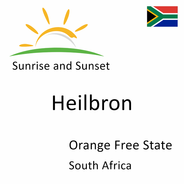 Sunrise and sunset times for Heilbron, Orange Free State, South Africa