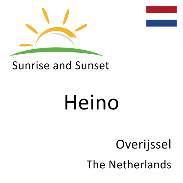 Sunrise and sunset times for Heino, Overijssel, The Netherlands