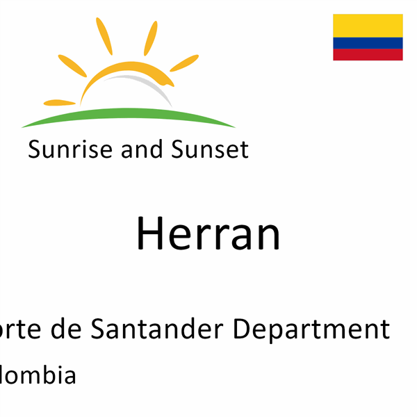 Sunrise and sunset times for Herran, Norte de Santander Department, Colombia