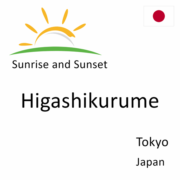 Sunrise and sunset times for Higashikurume, Tokyo, Japan