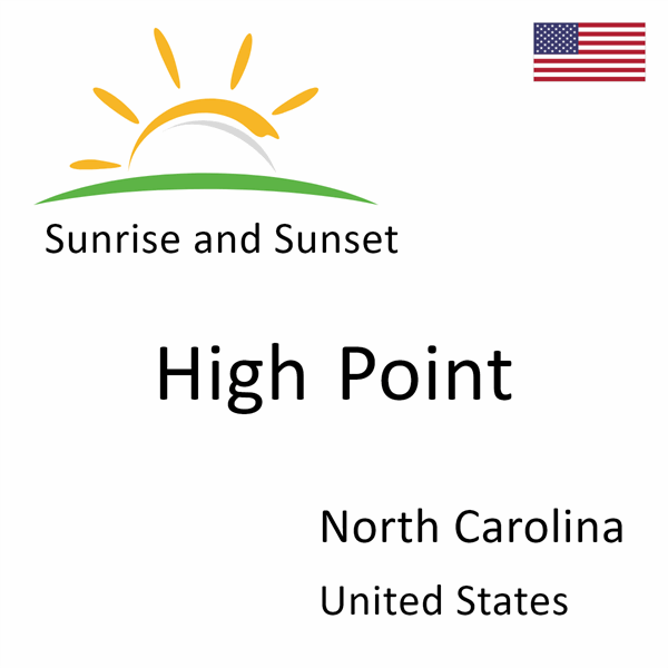 Sunrise and sunset times for High Point, North Carolina, United States