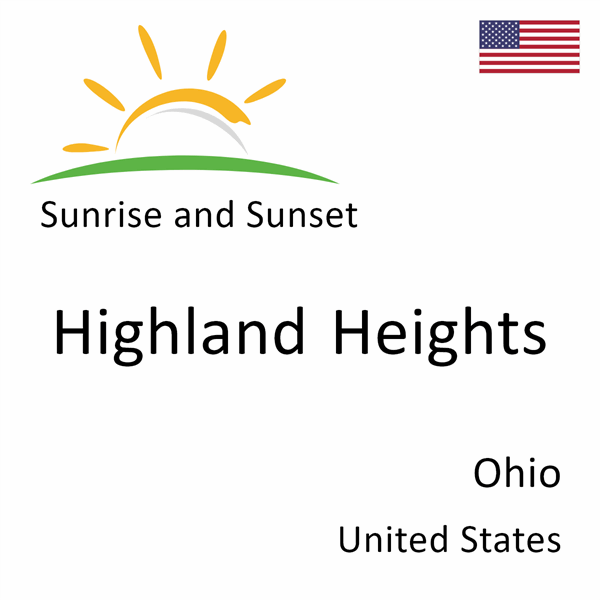 Sunrise and sunset times for Highland Heights, Ohio, United States