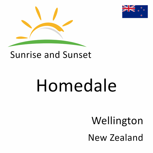 Sunrise and sunset times for Homedale, Wellington, New Zealand