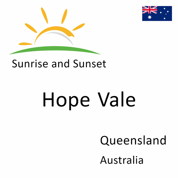 Sunrise and sunset times for Hope Vale, Queensland, Australia