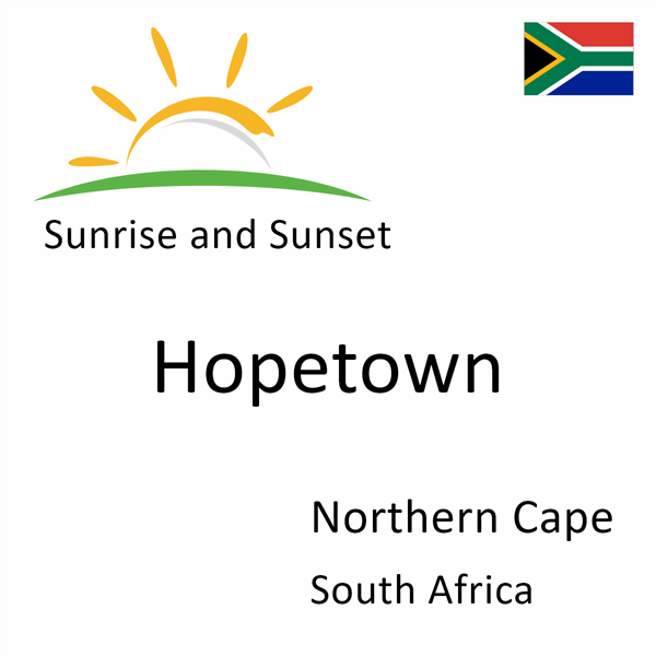 Sunrise and sunset times for Hopetown, Northern Cape, South Africa