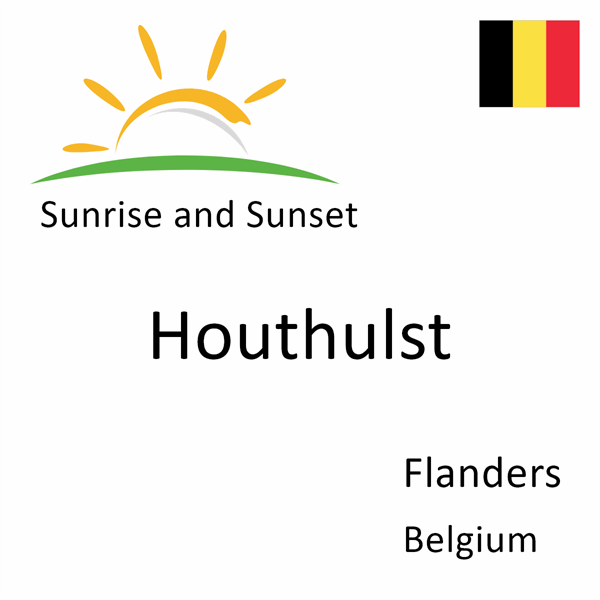 Sunrise and sunset times for Houthulst, Flanders, Belgium